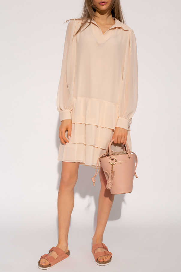 Beige Ruffled dress See By Chlo IetpShops GB see by chloe